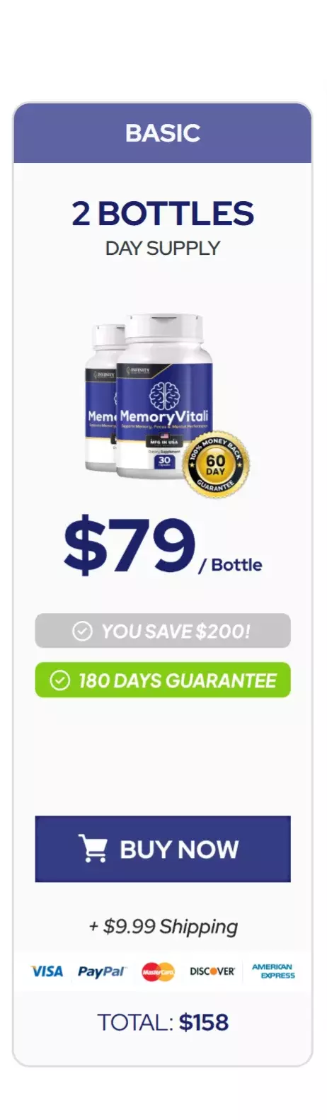 MemoryVitali™ 2 bottles pricing